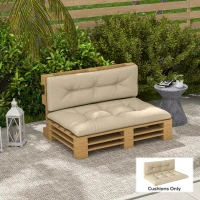 Outsunny 2-Piece Pallet Cushion Set, Outdoor 3.9" Thick Replacement Pallet Sofa Cushions, Tufted Replacement Pads for Garden Patio, Beige(m-8)