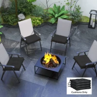 Outsunny Replacement Cushions for Rattan Furniture, 4 Piece Outdoor Seat Cushion Pad for Patio Set, Black(m-8)