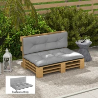 Outsunny 2 Seater Pallet Cushions Outdoor 3.9" Thick Replacement Cushions - Tufted Design for Garden, Patio, Light Gray(m-10)