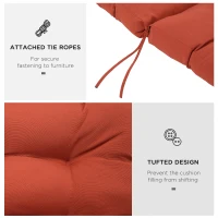 Outsunny Set of 2 Outdoor Chaise Lounge Cushions, 72" x 22" x 4.7" Patio Lounge Chair Cushions with Ties for Outdoor, Indoor, Red(m-6)