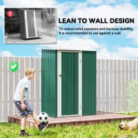 Outsunny 5 x 3ft Outdoor Storage Shed Metal Garden Shed Cabanon with Sloped Roof, Lockable Door for Tool, Green(m-6)
