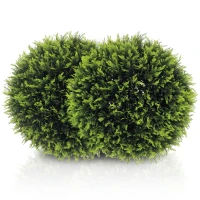 HOMCOM 2 Pack Artificial Plant Cedar Topiary Balls, 17.7 Inch(m-11)