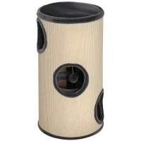PawHut 28" Cat Condo 3-Story Cat House with Sisal, Gray(m-11)