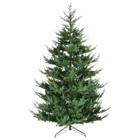 HOMCOM 9ft Artificial Christmas Tree, Wide Pine Holidy Decor, Hinged Xmas Tree with 1939 Tips, Metal Base, Green(m-2)