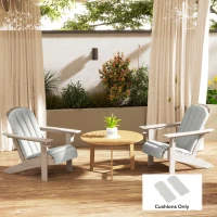 Outsunny Set of 2 Patio Chair Cushions, High Back Adirondack Chair Cushion with Ties, High-Density Foam, Light Grey(m-8)