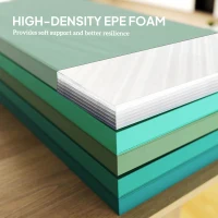 Soozier 6ft Folding Gymnastics Mat, Thick Exercise Mat with Carry Handles for Yoga Aerobics Fitness Training, Mixed Green(m-4)