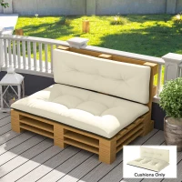 Outsunny 2 Seater Pallet Cushions Outdoor 3.9" Thick Replacement Cushions - Tufted Design for Garden, Patio, Cream White(m-2)