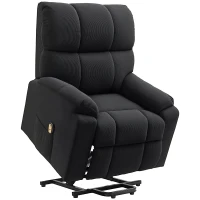 HOMCOM Lift Chair for Seniors, Microfibre Upholstered Power Recliner Chair with Remote, Quick Assembly, Black(m-11)