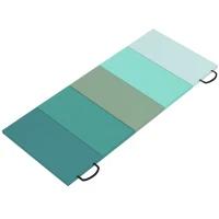 Soozier 6ft Folding Gymnastics Mat, Thick Exercise Mat with Carry Handles for Yoga Aerobics Fitness Training, Mixed Green(m-11)