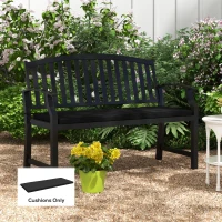 Outsunny 2-Seater Patio Bench Cushion Outdoor Seat Swing Replacement Pad with Zipper Cover, Ties for Patio, Garden, Black(m-8)