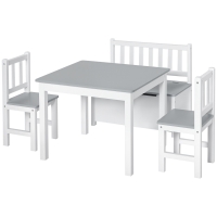 Qaba 4-Piece Kids Table and Chair Set with Storage