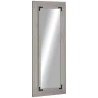 HOMCOM 59" x 23.5" Farmhouse Full Length Mirror, Wall Mount and Leaner Floor Mirror, Vertical and Horizontal for Bedroom, Grey(m-2)