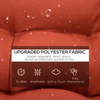 Outsunny Set of 2 Outdoor Chaise Lounge Cushions, 72" x 22" x 4.7" Patio Lounge Chair Cushions with Ties for Outdoor, Indoor, Red(m-5)