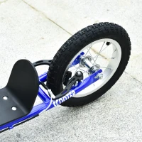 Aosom Youth Scooter Kick Scooter for Kids 5+ with Adjustable Handlebar 16" Front and 12" Rear Dual Brakes Inflatable Wheels, Blue(m-9)
