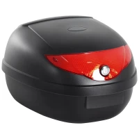 HOMCOM Detachable Scooter Motorcycle Trunk Top Case 24L Tour Luggage Box Tail Carrier Lockable Black(m-2)