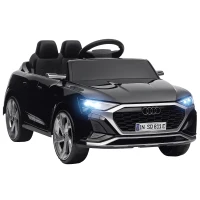 Qaba 12V Battery Powered Kids Electric Car, Audi Q8 etron Sportback Licensed Ride on Car w/ Remote Control, Black(m-11)
