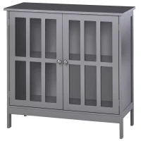 kleankin Sideboard Buffet, Storage Cabinet with 2 Doors, Credenza for Multifunction in Kitchen, Console, Living Room, Gray(m-1)
