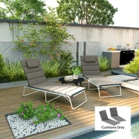Outsunny Foldable Chaise Lounge Cushion Set of 2, Outdoor Lounge Chair Cushion Set, UPF50+ 230gsm Olefin, 80" x 26" Charcoal Gray(m-2)