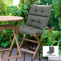 Outsunny Outdoor Patio Chair Seat/Back Chair Cushion Replacement, Tufted Pillow with Thick Filling and String Ties, Dark Grey(m-8)