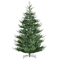 HOMCOM 9ft Artificial Christmas Tree, Wide Pine Holidy Decor, Hinged Xmas Tree with 1939 Tips, Metal Base, Green(m-11)