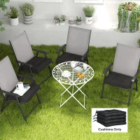 Outsunny Replacement Cushions for Rattan Furniture, 4 Piece Outdoor Seat Cushion Pad for Patio Set, Black(m-1)