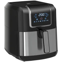 HOMCOM Air Fryer, 1700W 6.9 Quart Air Fryers Oven with Digital Display, 360° Air Circulation, Adjustable Temperature, Timer and Nonstick Basket for Oil Less or Low Fat Cooking, Black(m-1)