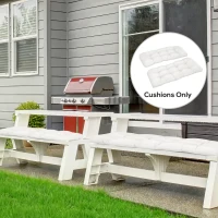Outsunny Set of 2 Patio Bench Replacement Cushions, 2 Seater Outdoor Loveseat Cushion Seat Pad, 43" x 19" x 3", Cream White(m-8)