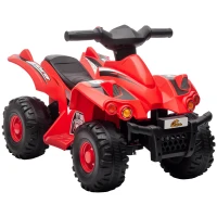 Qaba 6V Kids ATV, 4 Wheeler Quad Car w/ Music for 2-6 Years, Red(m-11)