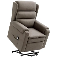 HOMCOM Lift Chair for Elderly, Power Chair Recliner with Footrest, Remote Control, Side Pockets for Living Room, Brown(m-2)