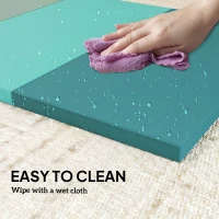 Soozier 6ft Folding Gymnastics Mat, Thick Exercise Mat with Carry Handles for Yoga Aerobics Fitness Training, Mixed Green(m-6)