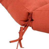 Outsunny Set of 2 Outdoor Chaise Lounge Cushions, 72" x 22" x 4.7" Patio Lounge Chair Cushions with Ties for Outdoor, Indoor, Red(m-10)