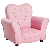 Qaba Kids Mini Princess Sofa Toddler Chair Children Upholstered Tufted Armchair Activity Couch Reclining Seat Boys Girls Furniture Pink(m-2)