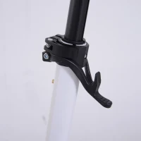 Soozier Foldable Kick Scooter with Adjustable Handlebar, Rear Brake, Dual Shock-Absorbing and Large Solid PU Tires Aluminum Frame for 14 Years Old and Up Teens Adult, White(m-10)