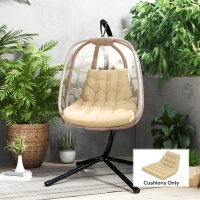 Outsunny Outdoor Swing Cushion, Tufted Patio Cushion Replacement for Garden Chair Egg Chair,  Indoor Outdoor Seat Cushion, Beige(m-1)