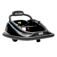 Aosom 12V Kids Bumper Car with Parent Remote Control, Safety Belt, Colorful LED Lights, for Boys and Girls, Black(m-2)