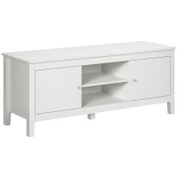 HOMCOM Modern TV Stand for TVs up to 55", TV Bench with Storage Cupboards and Shelves, 47.2" x 16.7" x 19.7", White(m-2)
