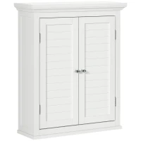 kleankin Over Toilet Storage Cabinet, Bathroom Wall Cabinet with Adjustable Shelf for Living Room and Entryway, White(m-2)