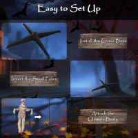 Outsunny 68" Life Size Halloween Animated Pumpkin Clown with Glowing LED Eyes, Battery Operated, Indoor Party Props(m-7)