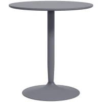 HOMCOM Modern Kitchen Table for 2 People, Round Dining Table with Steel Base for Living Room, Dining Room, Grey(m-11)