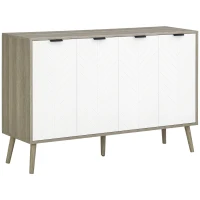 HOMCOM Modern Sideboard and Buffet, Dining Room Cabinet with Adjustable Shelves and 4 Doors, Grayish Brown(m-2)
