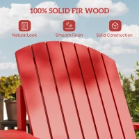 Outsunny Wooden Adirondack Chair with Cup Holder, Red(m-6)