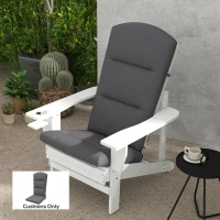 Outsunny Patio Chair Cushion for Adirondack Chairs Replacement Cushion with Back and Ties, Grey(m-8)