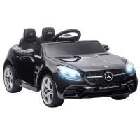 Aosom Mercedes SLC 300 Licensed Kids Electric Car with Remote Control, 12V Battery Powered Kids Ride on Car with Music, Lights, Suspension for 3-6 Years Old, Black(m-1)