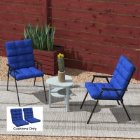 Outsunny 2-Piece Back Seat Cushion Replacement, Outdoor Patio Chair Cushions Set with Ties, Button Tufted, Navy Blue(m-8)