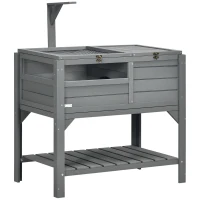 PawHut Tortoise Habitat with Shelf Storage Tortoise Gift Accessory with Weather Protection for Indoor, Gray(m-1)