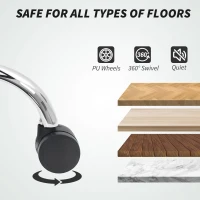 HOMCOM Office Chair with Spring Padding, PU Leather Computer Chair with Quiet Swivel Wheels, High Back, Black(m-9)