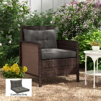 Outsunny 2-Piece Back and Seat Cushion Pillows Replacement, Button Tufted Patio Chair Cushions Set, Charcoal Grey(m-8)