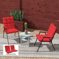 Outsunny 2-Piece Back Seat Cushion Replacement, Outdoor Patio Chair Cushions Set with Ties, Button Tufted, Red(m-8)