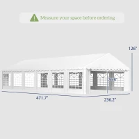 Outsunny 20' x 40' Party Tent, Outdoor Canopy Tent with Removable Sidewalls, 12 Windows for Parties, Wedding, Events, BBQ, White(m-3)