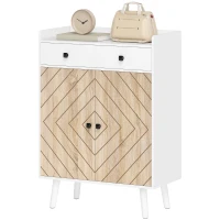 HOMCOM Shoe Cabinet for Entryway, Modern Shoe Storage Cabinet with Adjustable Shelves and Drawer for 12 Pairs, White(m-2)